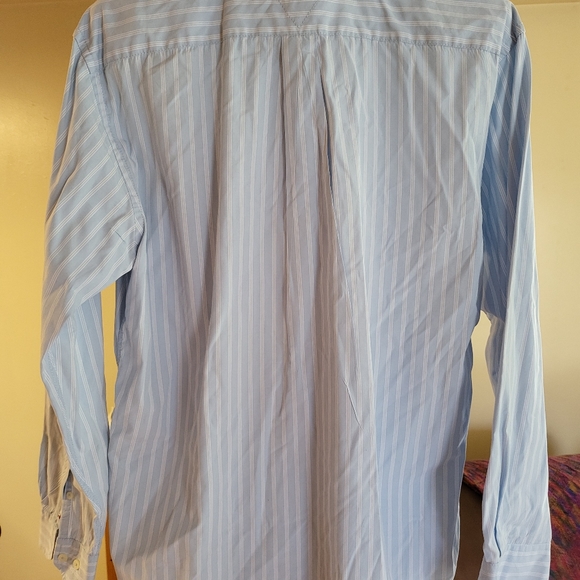 Tommy Hilfiger Light Blue Striped Button Down Shirt Large - Picture 2 of 3